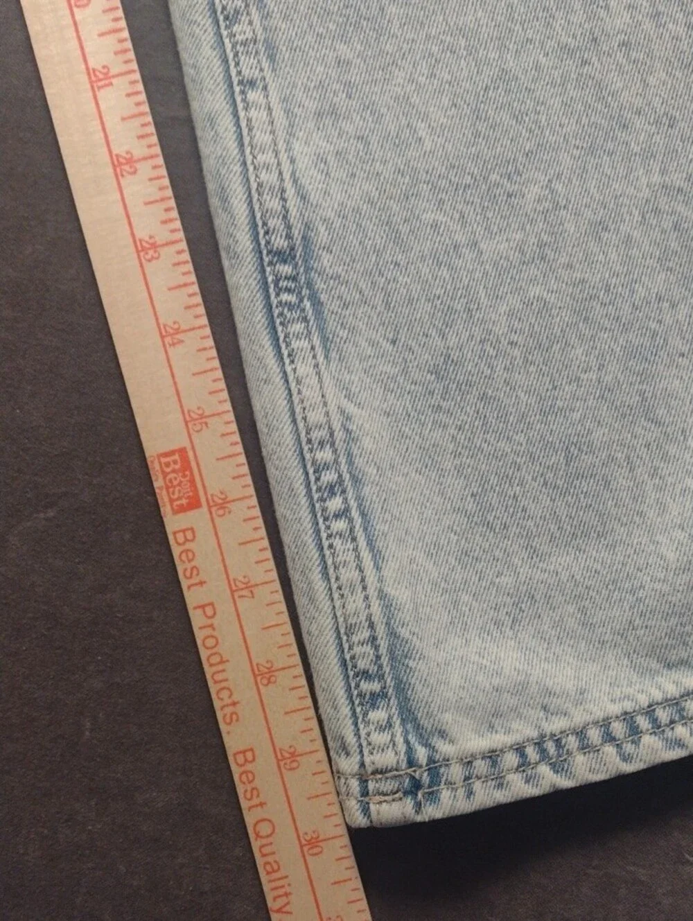 Divided Light Blue Wms Size 6/30 Flare  13" Bell Bottom Front Flap Pockets - Picture 11 of 16